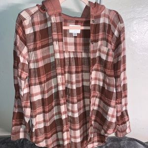 American Eagle Hooded Flannel